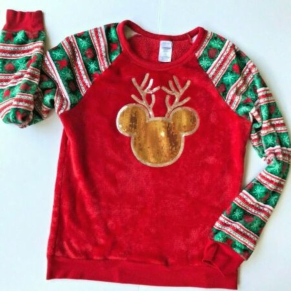 Disney Mickey Mouse Reindeer Sweater Juniors XL - Picture 2 of 12